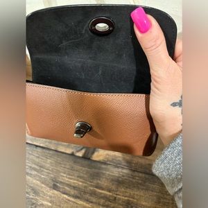 Brown leather coach sunglass case